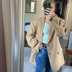 Bill Blass Tan Camel Hair Blazer Jacket